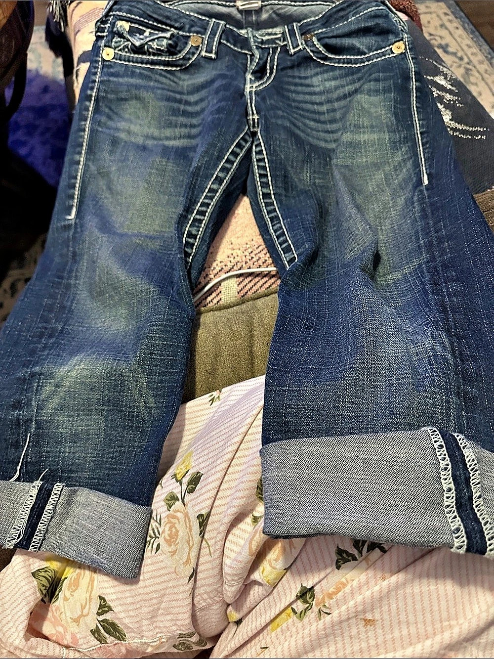 True Religion Joey Big T Flare Jeans in Blue